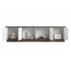 VESPER RTV 187 4D - cashmere mdf / orzech / czarne uchwyty / cokół