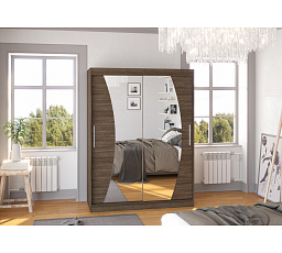 Tolóajtós szekrény tükörrel MODESTO 150 Choco+Choco