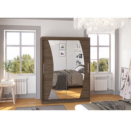 Tolóajtós szekrény tükörrel MODESTO 150 Choco+Choco