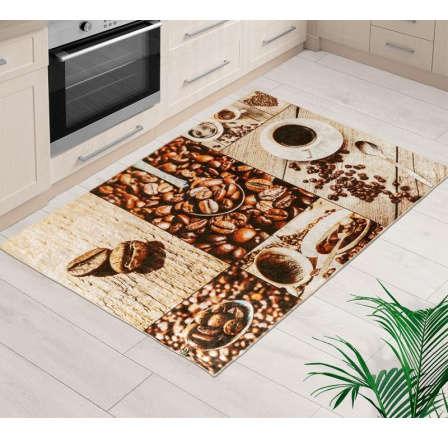 Koberec běhoun 3D 80x120cm kávová zrna