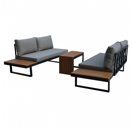 Zahradní sestava, hliník, polywood, šedá, AZS-G1924 GREY