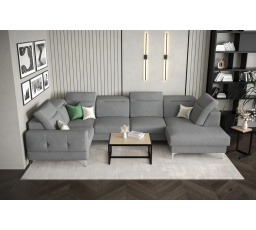 NAROŻNIK TAPICEROWANY MALIBU MAX II 180x350x182 CM - Odcienie szarości , Strona lewa