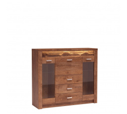 INDIANAPOLIS I8 vitrinszekrény Világos kőris