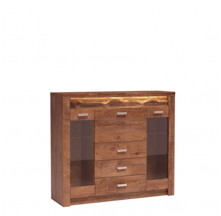 INDIANAPOLIS I8 vitrinszekrény Világos kőris