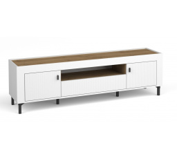 MOSSA MO8 TV-szekrény, Whisky Tölgy/Fehér Matt