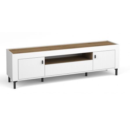 MOSSA MO8 TV-szekrény, Whisky Tölgy/Fehér Matt