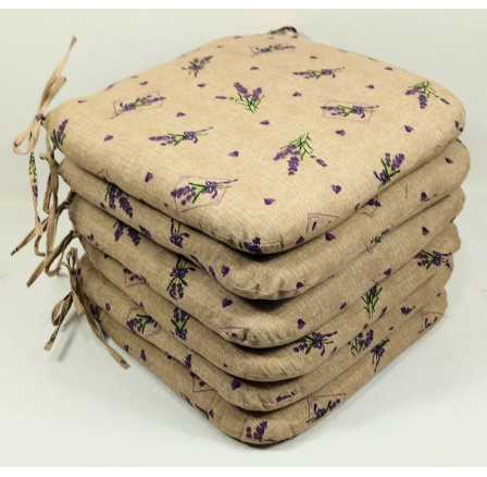 Sedák 40x40 cm látka levandule - set 6 kusů