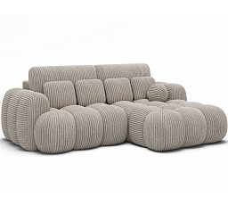 Covelion sarokkanapé ágy tárolóval, fehér bársony, jobb oldali Modullo 01 193x60 Jobb 1