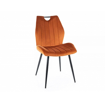 Étkezőszék ARCO VELVET, fahéj Bluvel 4215/fekete matt