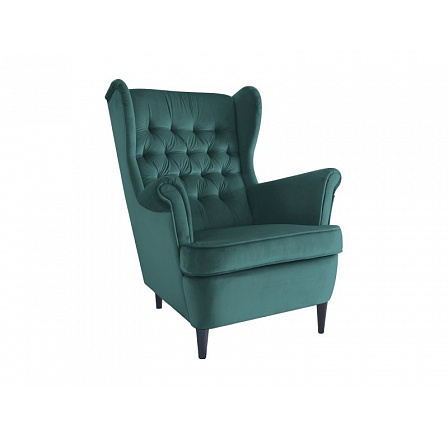 HARRY Velvet fotel, zöld Bluvel 78/wenge