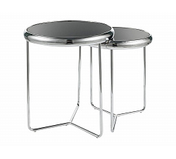 SCARLET II konferencia asztal szett 2 asztallal, Fekete/Króm