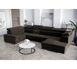 NAROŻNIK ROYAL MAX I 210x375x185 - lewa , Odcienie brązowego