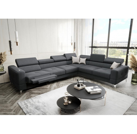 NAROŻNIK ROZKŁADANY TOSCANIA MAX RELAX 320×250 - prawa , Odcienie grafitu
