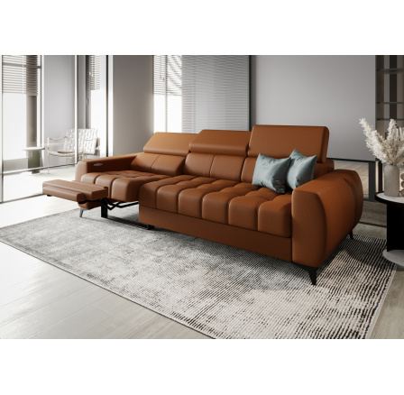 SOFA PORTO III RELAX 263 CM SKÓRA NATURALNA - Skóra koniak , Strona lewa