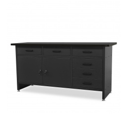 HENRY műhelyasztal, 1700 x 850 x 600 mm, All Black: fekete