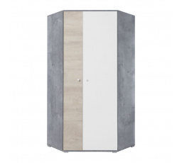 SIGMA szekrény - SI2, Fehér Lux + Beton + Tölgy
