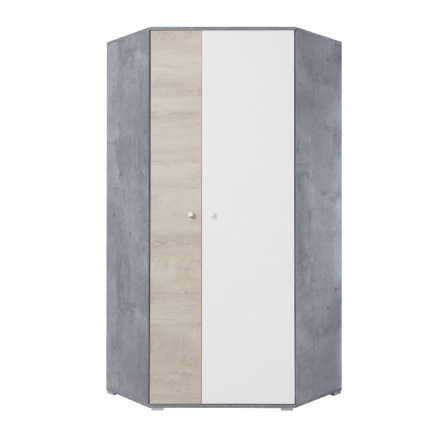 SIGMA szekrény - SI2, Fehér Lux + Beton + Tölgy