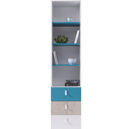 PLANET- PL6 polc, fehér lux+tölgy+kék