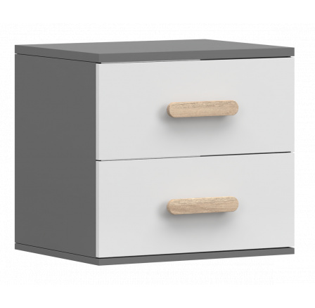SMYK II - 22 éjjeliszekrény - Szürke/Fehér/Sonoma