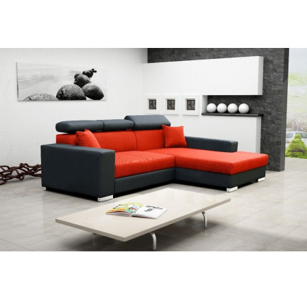 Sedací souprava Mexicana Lux P oranžová/EKO černá Sedací souprava Mexicana Lux P oranžová/EKO černá