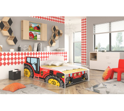 TRACTOR RED ágy matraccal 160x80 Piros