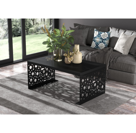 RINA dohányzóasztal 100x60 Fekete+Fekete