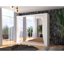 Tolóajtós szekrény tükörrel DIEGO 250 Fehér+Fehér