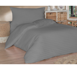 Povlak saténový proužek  45x60cm šedý hotelový uzávěr