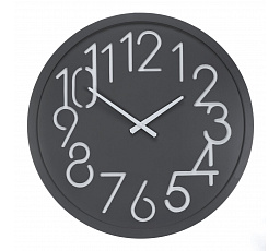 Hodiny nástěnné - pr. 60 cm, MDF, tmavě šedé