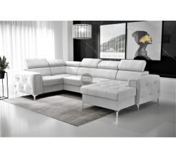 NAROŻNIK ORION MAX III Z FUNKCJĄ SPANIA 165x320x185 CM - Odcienie szarości , lewa