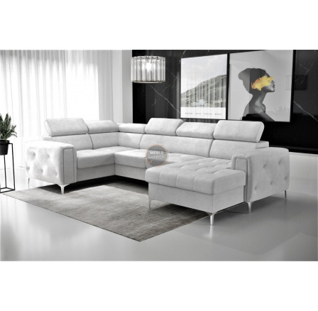 NAROŻNIK ORION MAX III Z FUNKCJĄ SPANIA 165x320x185 CM - Odcienie szarości , lewa