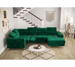 NAROŻNIK ORION MAX III RELAX Z FUNKCJĄ SPANIA 165x320x190 CM - Odcienie zieleni , lewa