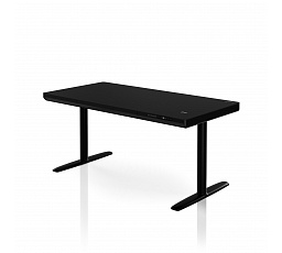 Elektromos magasságállítású sit-stand íróasztal fiókkal és Qi vezeték nélküli töltővel, fekete, 1400 mm: ELLIS
