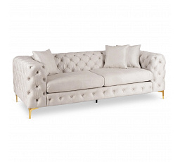 Sofa SORRENTO 3S Trzyosobowa Kremowa Welurowa