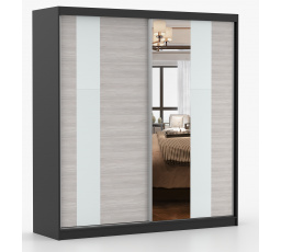 MULTI 32 gardróbszekrény - 203 cm, Fekete/Kathult