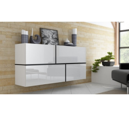 GOYA komód, fehér/fekete