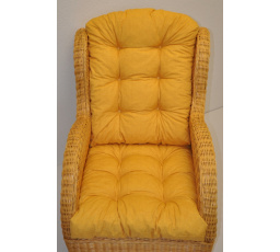Polstr na ratanové křeslo - látka žlutý melír
