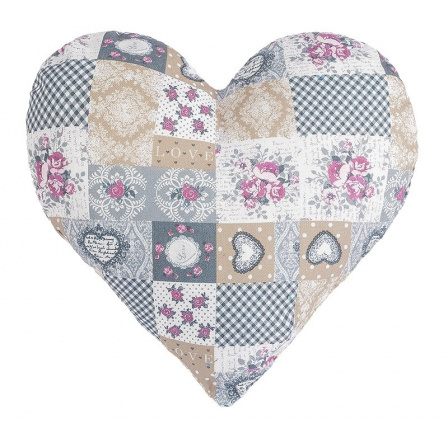 Polštářek srdíčko patchwork love