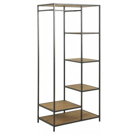 Seaford ruhásszekrény tölgy/fekete