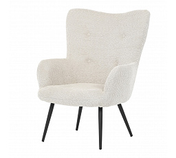 Křeslo ušák, béžová, látka bouclé, AK-W1206 CRM2
