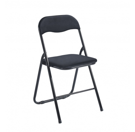 Összecsukható szék bársony fekete J-6 V