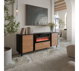 VOLARE 200 EF komód fekete matt/ dió