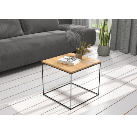 ELENA dohányzóasztal 50x50 Fekete+Artisan