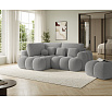 Kárpitozott puff Covio, szürke buklé Royal 04 85x52