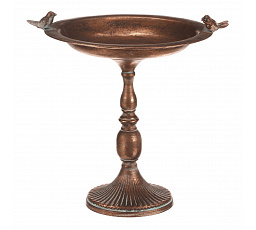 Fém állvány - 46 cm, dekoratív, madarakkal, réz színű