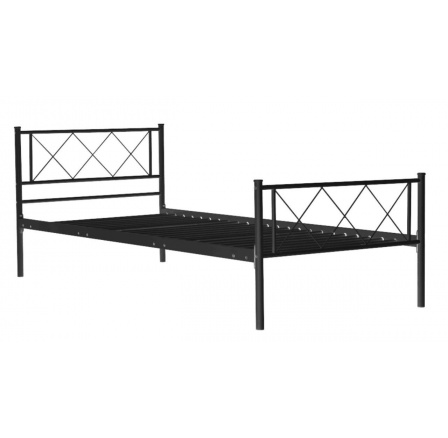 Fém ágy 90x200 fekete MBD9216