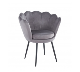 Szürke bársony fotel /fekete lábak/ FR1-FX