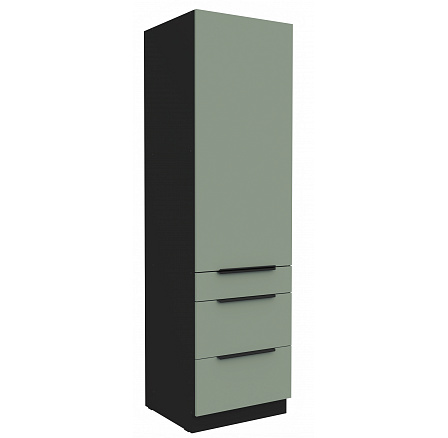 Kuchyňská skříň ARIA - 60 DKS-210 3S 1F, Černá/Aquamarine