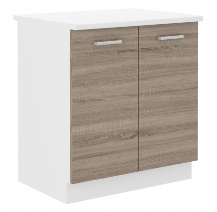 Kuchyňská skříňka Dalton 80-D-2F-ZB bílá/dub sonoma truffle