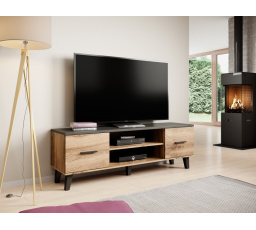 TV komód LOTTA RTV 160, wotan tölgy/fekete